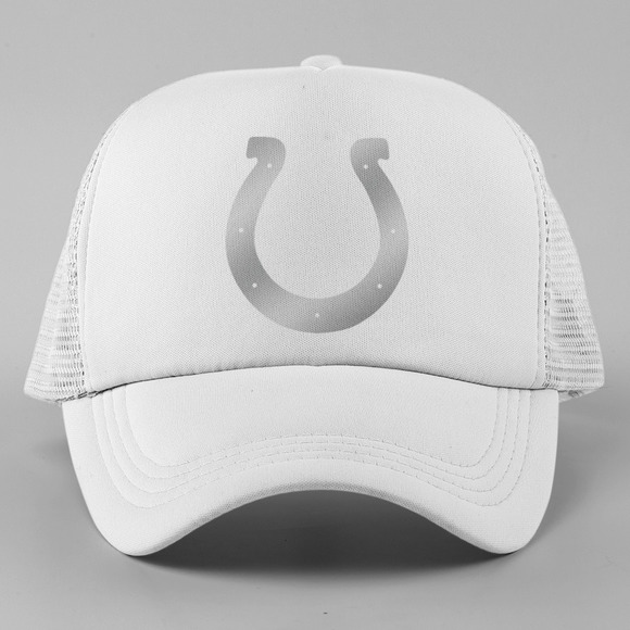 NEW Indianapolis Colts Silver Logo Trucker Mesh Snapback Hat WINter - Picture 1 of 2